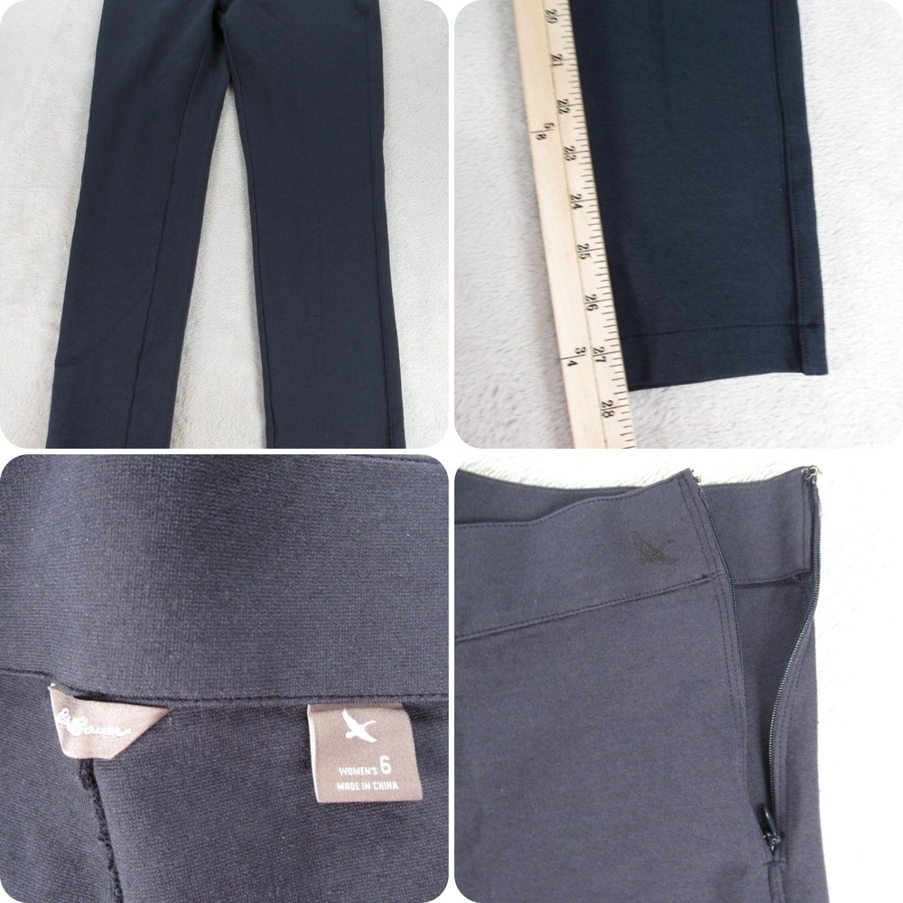 Eddie Bauer Leggings Womens 6 Navy Blue Stretch Skinny Side Zip Outdoor Hiking